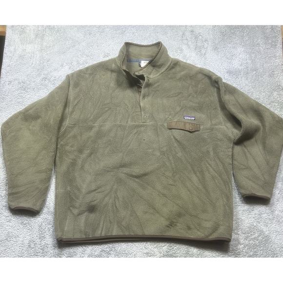 Patagonia Synchilla Mens 2XL Green Fleece Snap-T Jacket Pullover Outdoor Y2K XXL